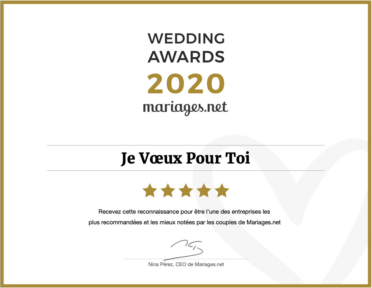 je voeux pour toi — wedding